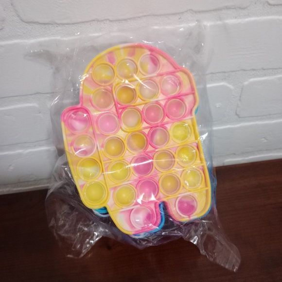 5 Pack Pop It Fidget Sensory Rainbow Toys - Picture 3 of 6